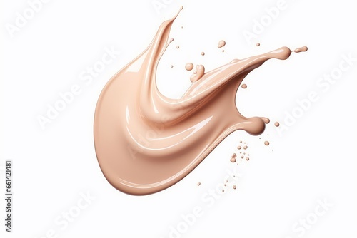 Liquid foundation splash element, fluid cosmetic cream, Generative AI