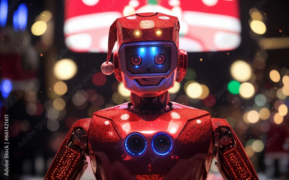 Robo-Santa Bringing Techno-Cheer to Christmas ai generated Robo-Santa Bringing Techno-Cheer to Christmas ai generated