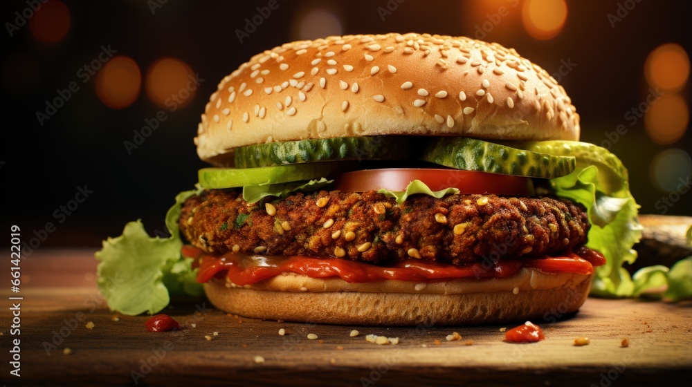 Delicious veggie burger patty Delicious veggie burger patty