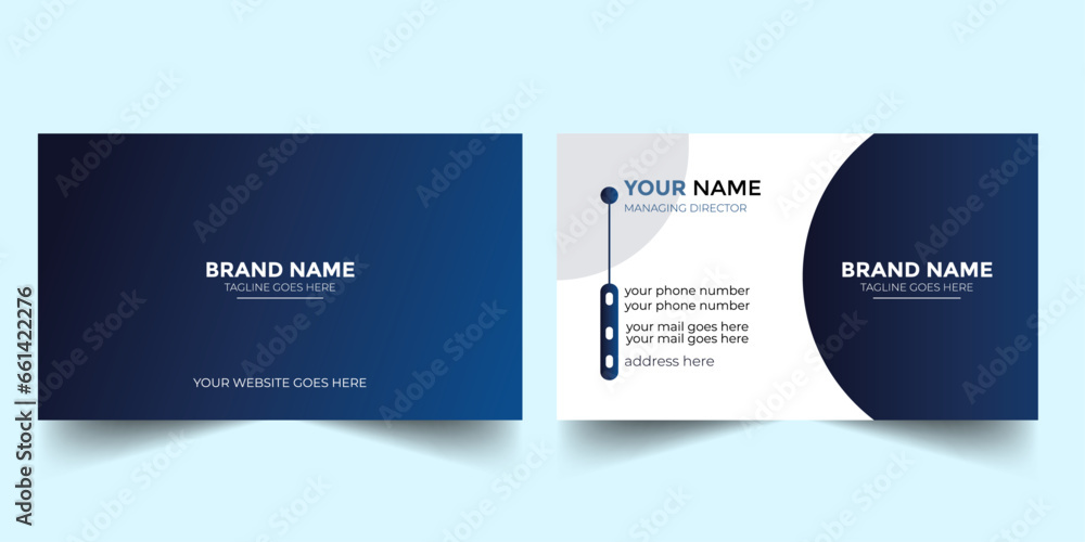 blue gradient own visiting card Modern, Creative business card, name card,  corporate, contact us, void, grab, bulletin, introduction, recruitment,elegant,real estate business card - obrazy, fototapety, plakaty 