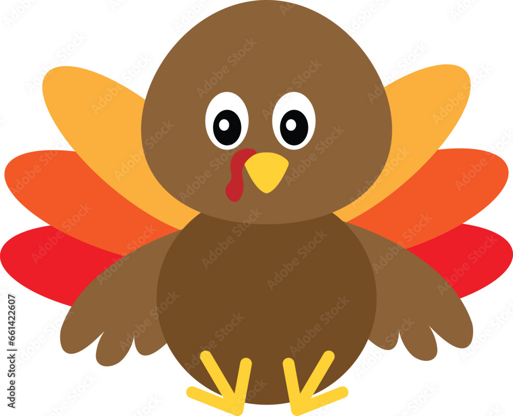 Naklejka premium Turkey Thanksgiving day vector image or clip art.