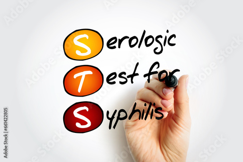STS - Serologic Test for Syphilis acronym, medical concept background photo