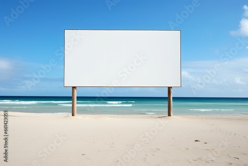 blank sign on beach