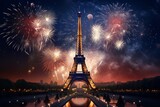 fireworks over the eiffel tower