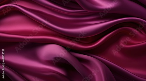 Black red purple silk satin background. Copy space for text or product. Wavy soft folds on shiny fabric. Luxurious magenta background. Valentine Christmas  Anniversary Black Friday.Web banner.Top view