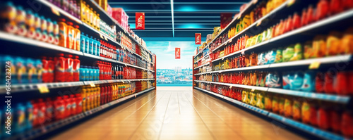 upermarket aisle and shelves ,Grocery Shopping Experience ,
 Retail Store Selection,Aisle and Shelves Packed with Products , 
Consumer Convenience, shopping mall interior for background 