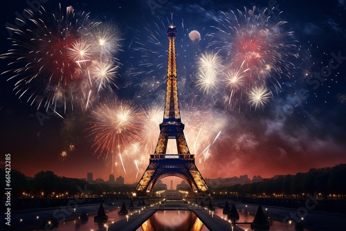 fireworks over the eiffel tower © sid