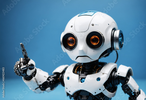 mini robot pointing fingers...