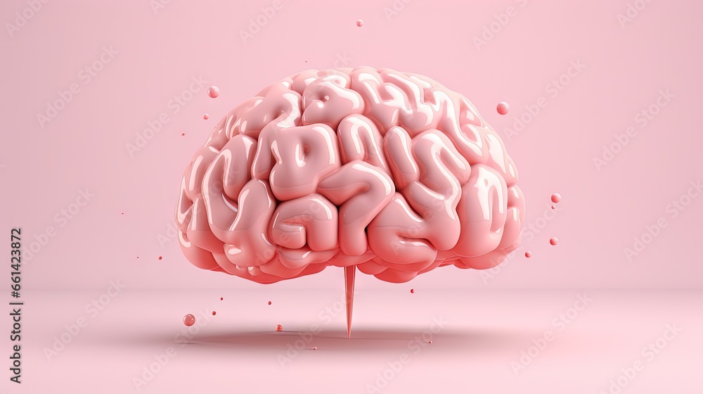 Tips To Take Care Of Your Mental Health Details With Cartoon Brain On Pink Background. Tips To Take Care Of Your Mental Health Details With Cartoon Brain On Pink Background.