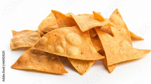 Fried tortilla nacho chips