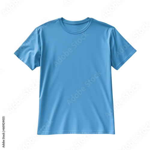 Blue T-Shirt Blank Isolated on Transparent or White Background, PNG
