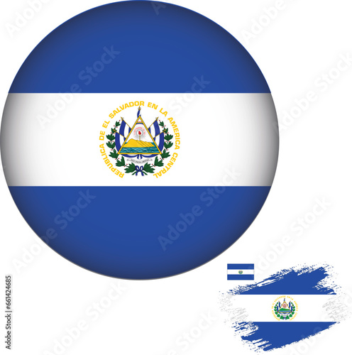 Free Download EI Salvador Flag Round Shape - GFXLoad