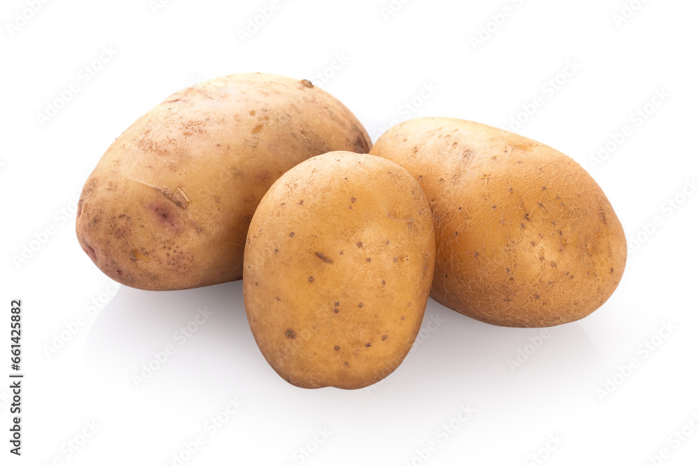 New potato isolated on white background close up New potato isolated on white background close up