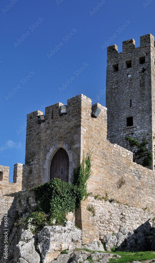 Tower with entrance to Óbidos Castle in Portugal