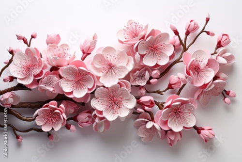  Enchanting paper cherry blossom branch with delicate pink blossoms and a sense of springtime beauty  Generative AI