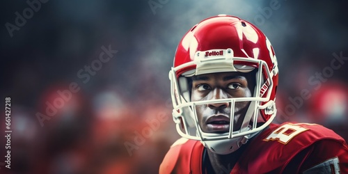Portrait of an American Football Player. Generative ai © Scrudje