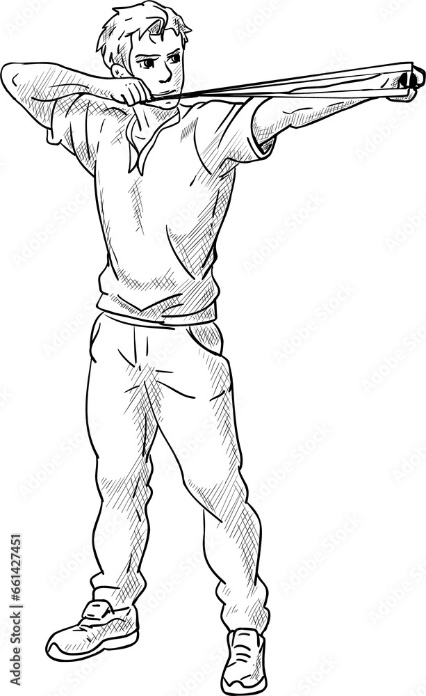 man and slingshot isolated on background man and slingshot isolated on background