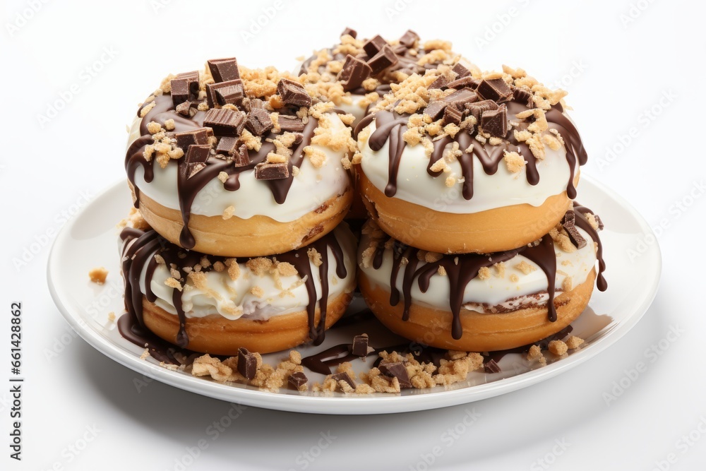 S'mores donut with marshmallow fluff glaze, chocolate chunks, and