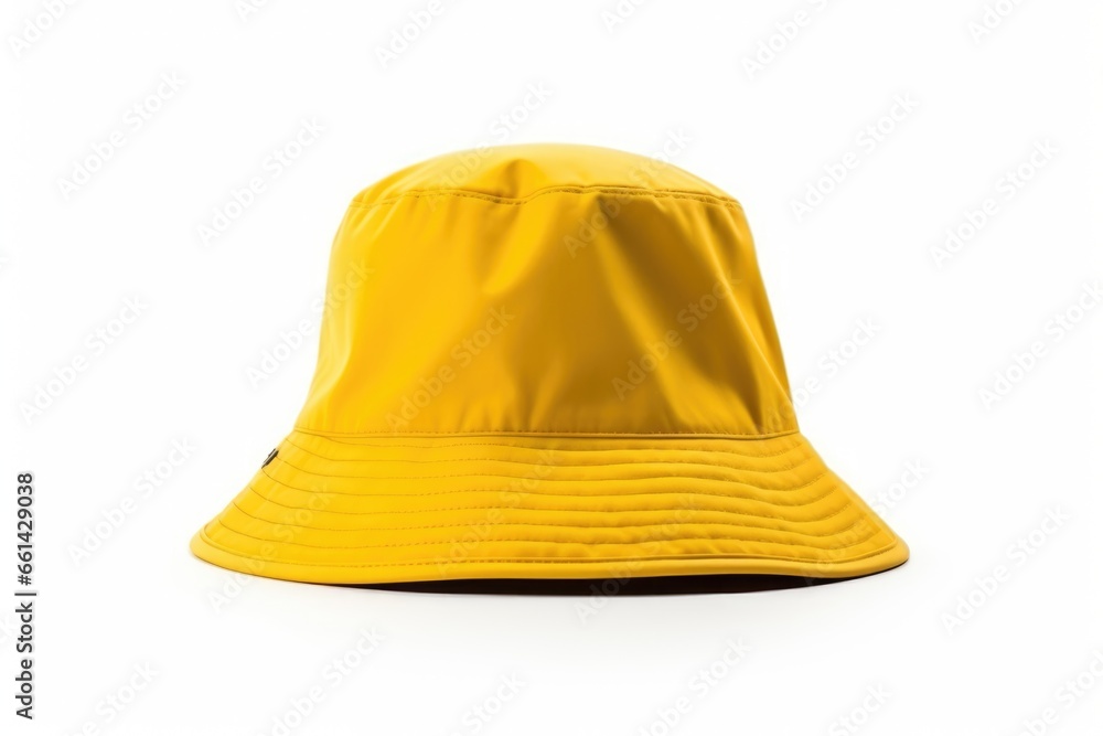 Fototapeta premium yellow bucket hat isolated on white
