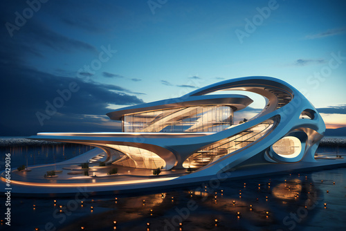 Modern futuristic architecture composition
