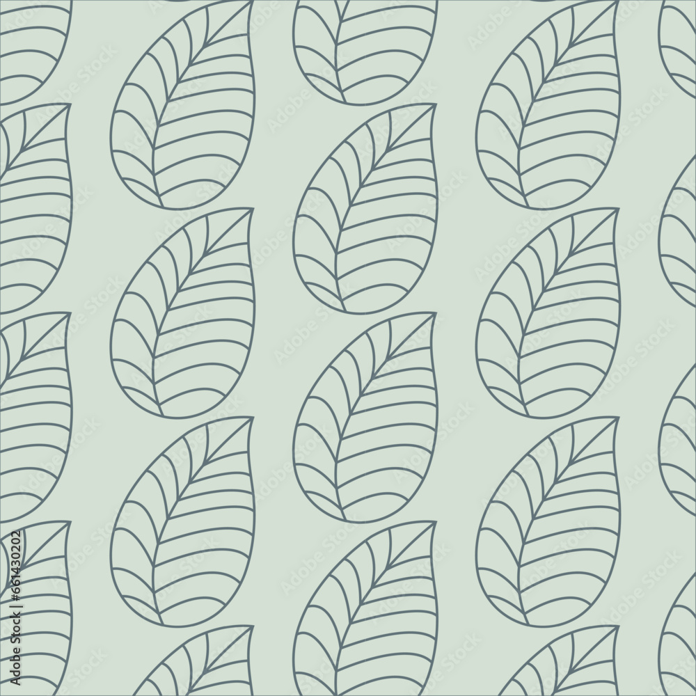Pattern with green leaves in a minimalist style