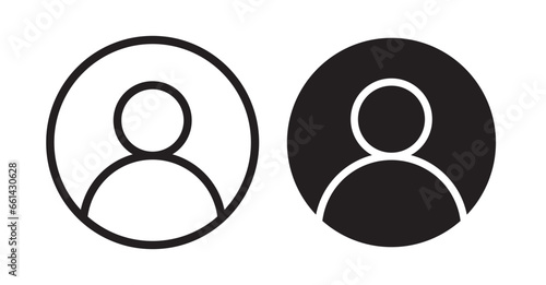 people icon set. person avatar vector symbol. user profile login sign in black and white color photo