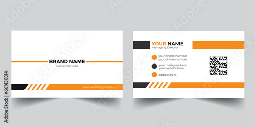 orange own visiting card Modern, Creative business card, name card, corporate, contact us, void, grab, bulletin, introduction, recruitment,elegant,real estate business card