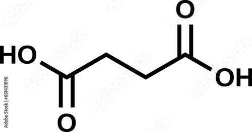 Succinic acid C4H6O4 structural formula, vector illustration photo