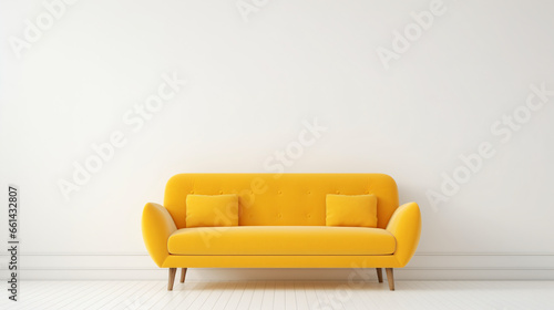 Soft empty yellow sofa