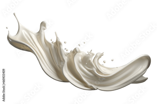 Milk splash isolated on a transparent background, coconut milk, or white paint splashing image clipart PNG