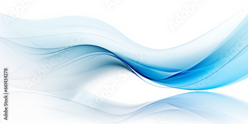 abstract background with smooth lines waves in blue colors and white background