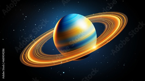 Icon Saturn  Jupiter  Uranus  and Neptune are surrounded by a ring. Symbol design that is realistic. Illustration in vector form