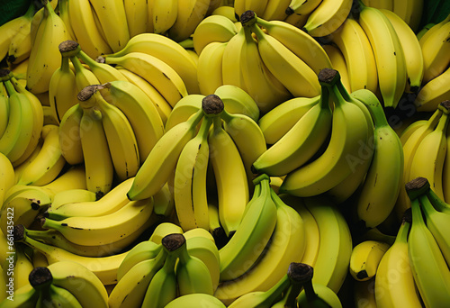 A vibrant heap of ripe bananas  overflowing with nourishing potential and representing the beauty of natural produce  including versatile cooking options like saba bananas and matoke  as well as embo