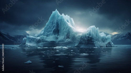 Iceberg - Hidden Danger And Global Warming Concept. Generative AI