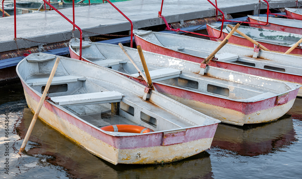 several old boats near the pier