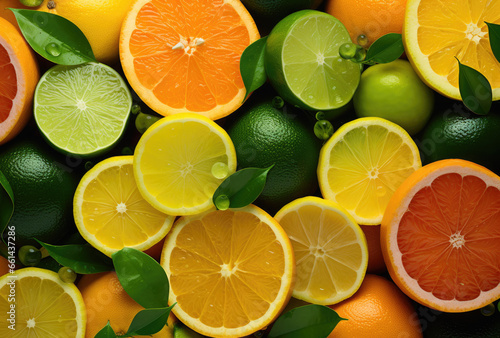  Fresh oranges and lemons