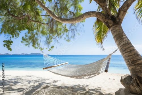 Hammock on a tropical beach resort © Оксана Олейник
