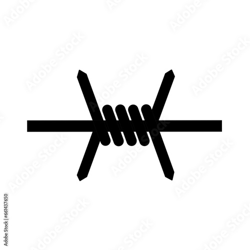 barbed wire icon vector with flat design