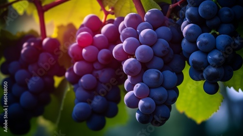 Red grapes on vine, Generative AI