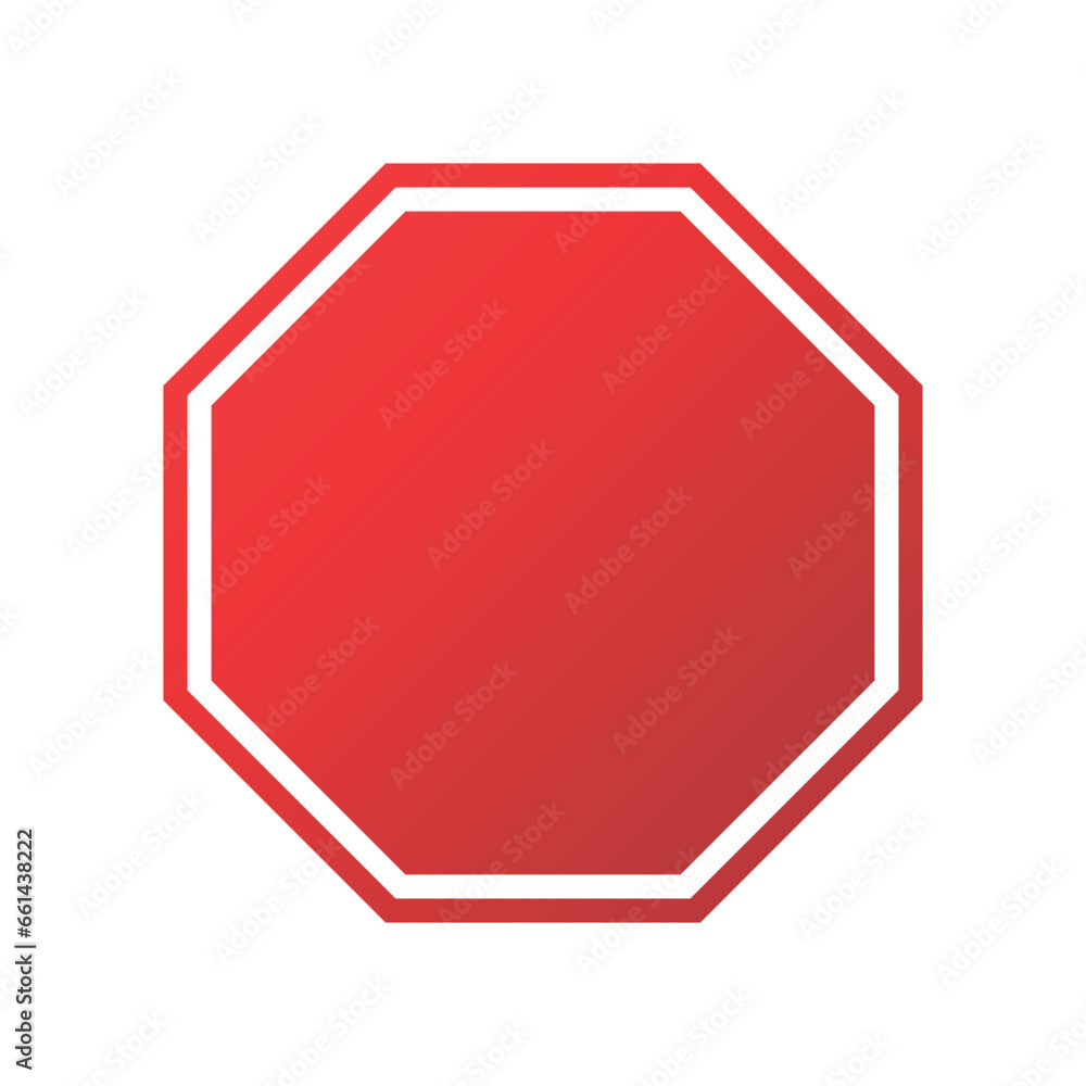 Stop sign icon in flat style. Traffic control vector illustration on isolated background. Blank attention sign business concept. Stop sign icon in flat style. Traffic control vector illustration on isolated background. Blank attention sign business concept.