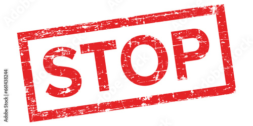 Stop stamp icon in flat style. Control vector illustration on isolated background. Attention sign business concept.