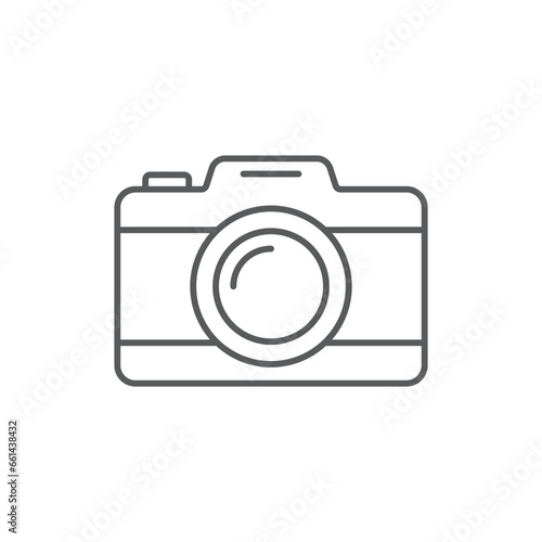 Camera icon in flat style. Photography vector illustration on isolated background. Photo sign business concept.