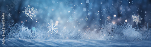 Magic Winter Christmas Background Snowflakes