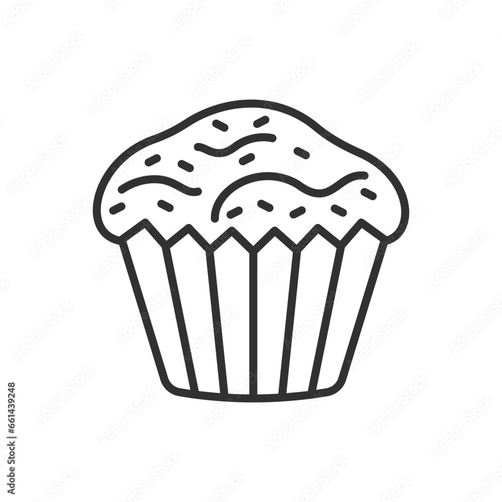 Cupcake, linear icon. Line with editable stroke Cupcake, linear icon. Line with editable stroke