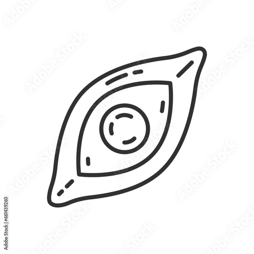 Khachapuri, Georgian Flatbread, linear icon. Line with editable stroke