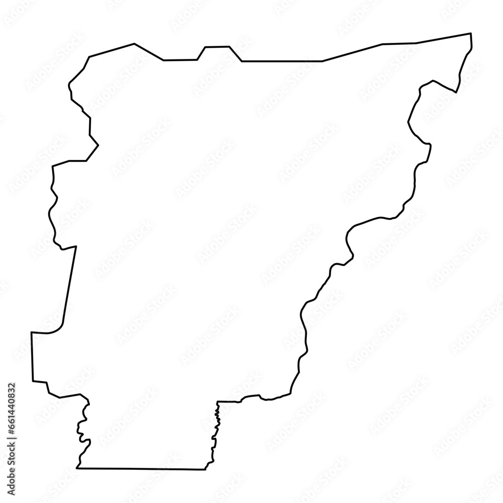 Borgou department map, administrative division of Benin.