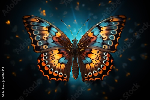 butterfly on black background photo