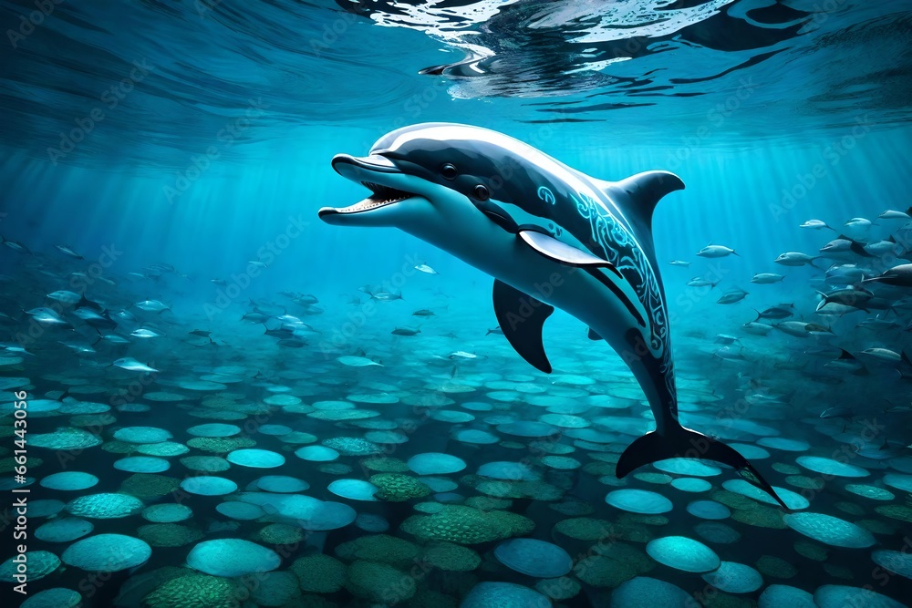 Obraz premium dolphin jumping in the water