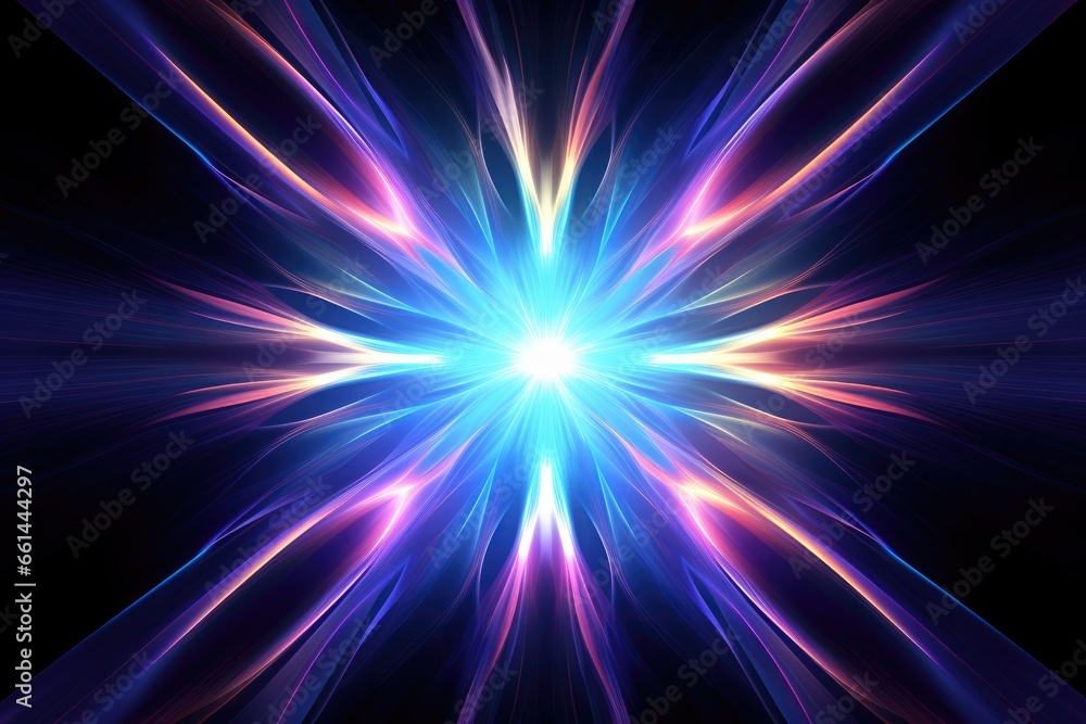 Dynamic explosion of colors emanating from a central point, showcasing a vibrant spectrum of hues. Dynamic explosion of colors emanating from a central point, showcasing a vibrant spectrum of hues.