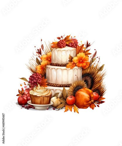 tort  i indyk na Halloween i święto Dziękczynienia